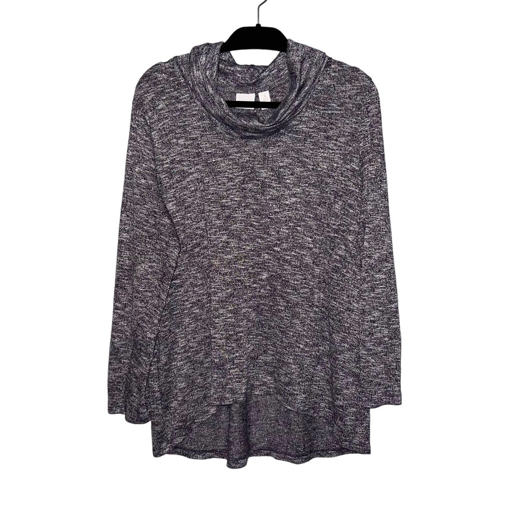 Chico's Heathered Gray Cowl Neck Sweater